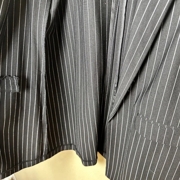 NWOT Boutique HAVE Brand Pinstripe Longline Black Open Front Blazer - size Large - Picture 6 of 8